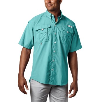 Columbia PFG Bahama II Short Sleeve, Camisa Azules Claro Para Hombre | 687910-AMP